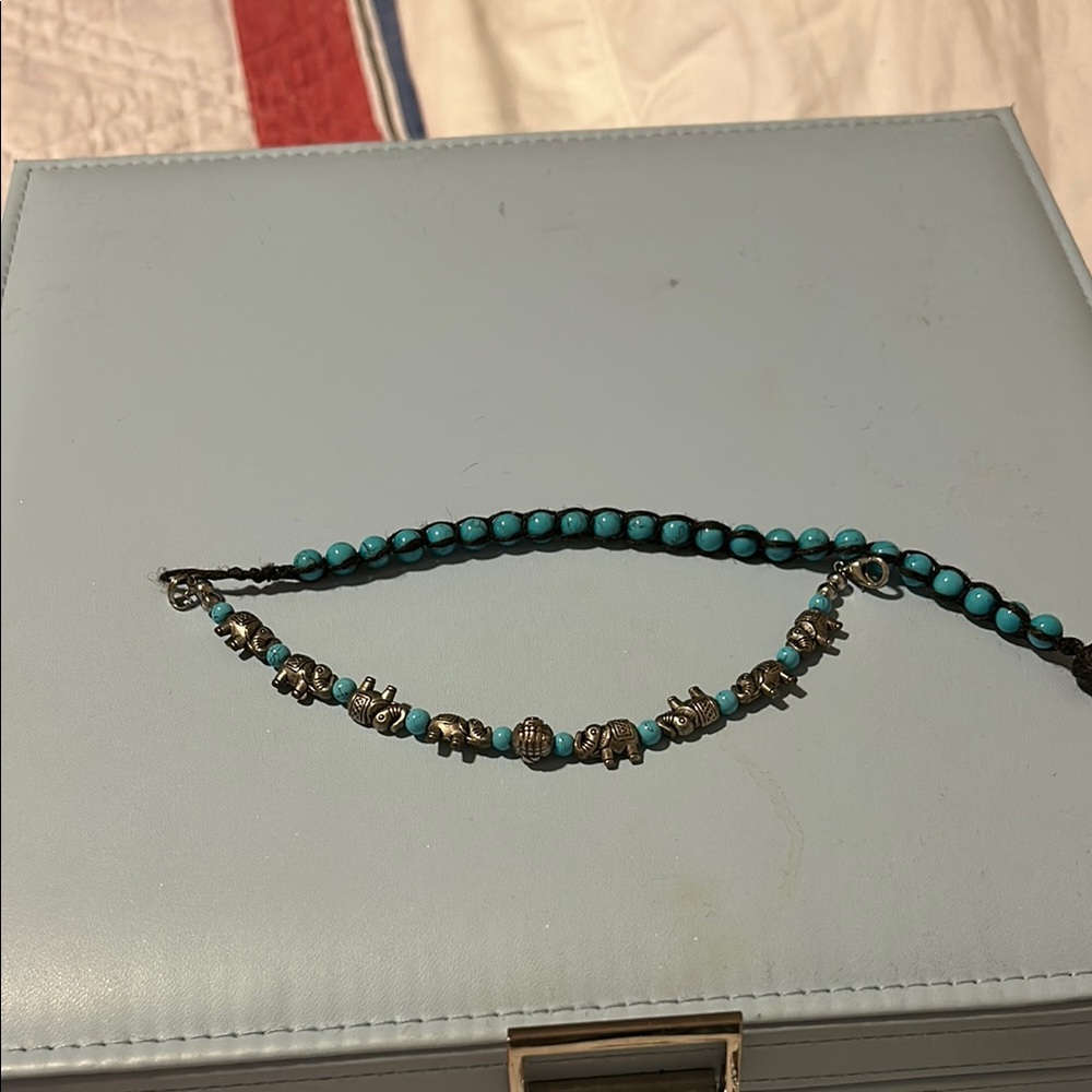 Turquoise and Silver Beaded Bracelets